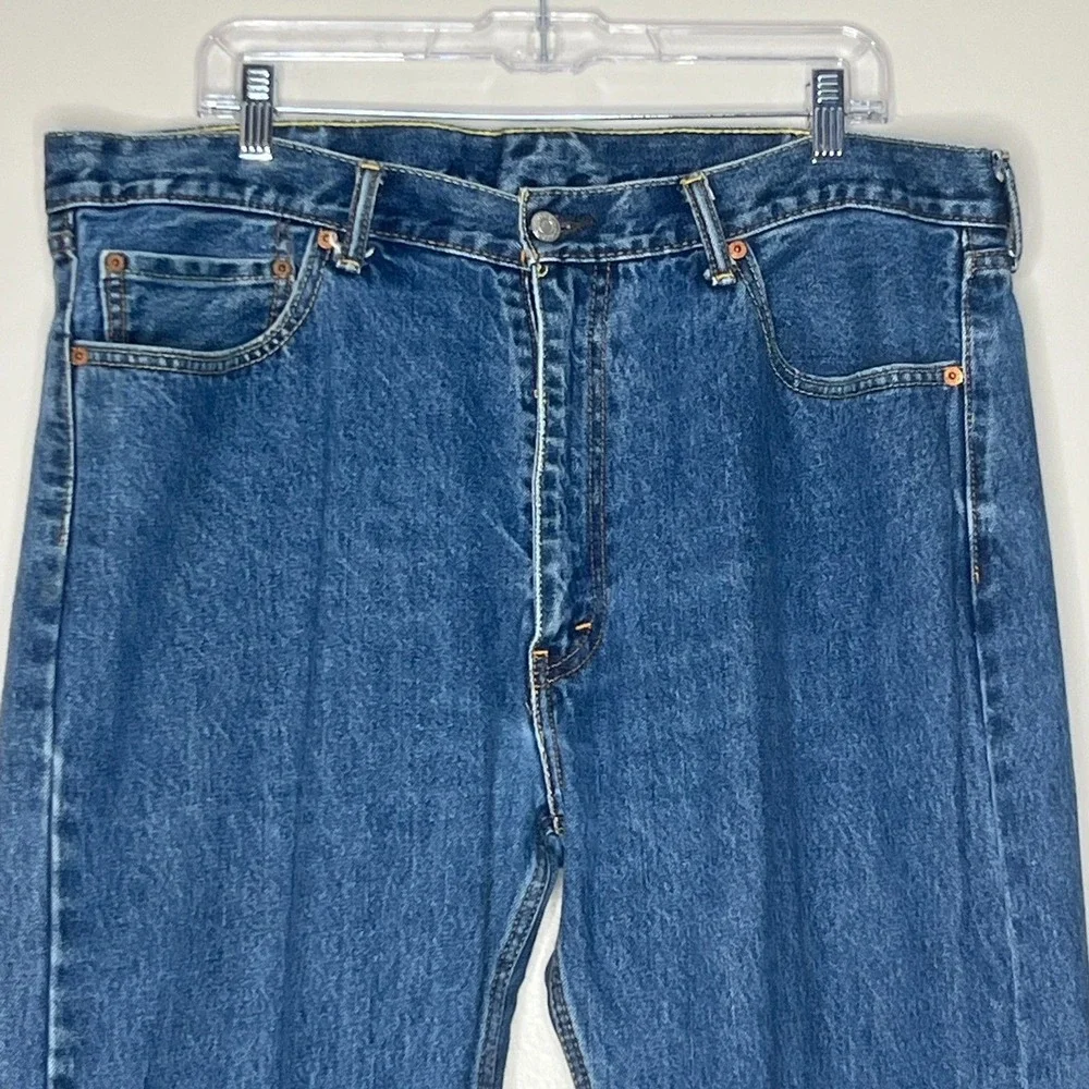 Levi's Jeans Mens 505 Regular‎ Fit 40x32 Dark Stonewash Blue 505 Straight Cotton